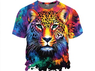 水彩豹纹T恤