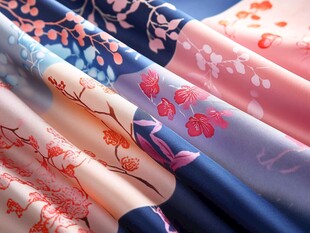 多彩布料印花特写