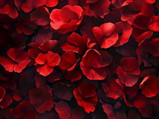 红色花瓣的抽象画