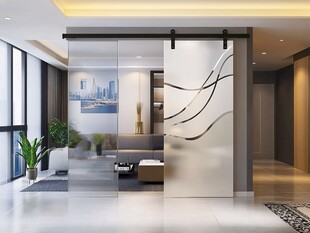 现代室内设计 谷仓门风格的隔断