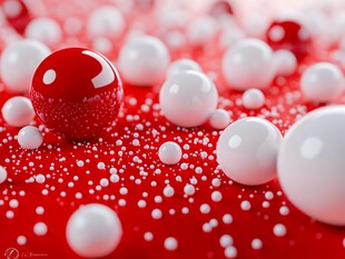 红白球体的抽象世界