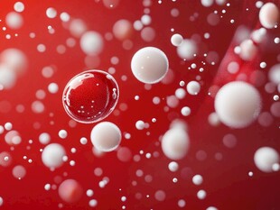 红色粒子在流动