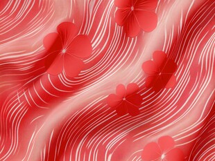 红色花卉波浪纹理背景