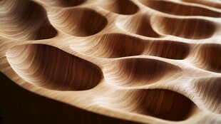 木质波浪纹理雕塑