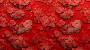 红色云纹抽象图案