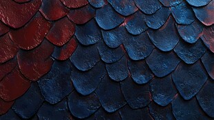 红蓝相间的鳞片纹理