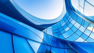 蓝色建筑的曲线之美