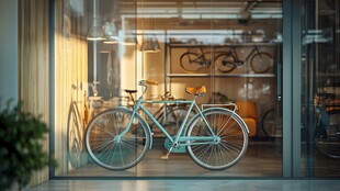 现代自行车店内景