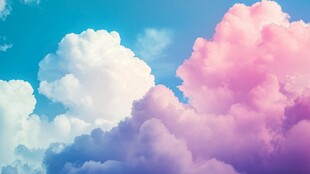 彩色云彩的天空