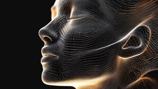 人工智能生成的面部线框图