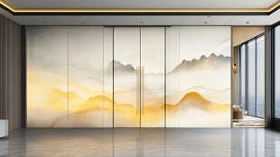 抽象山水画艺术品