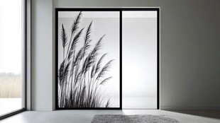 现代简约室内设计 带有艺术玻璃门