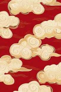 红色云纹图案