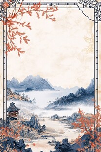 秋意浓山水画风景图