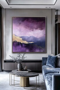 现代艺术紫色抽象画
