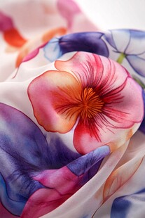 多彩花卉图案纺织品