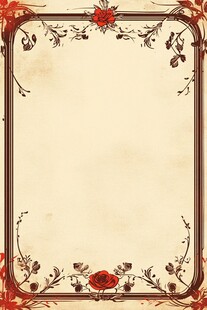 复古花卉边框设计