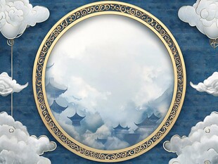 云雾缭绕的古风建筑
