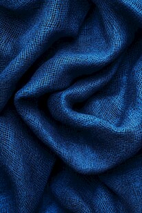 蓝色纹理布料的特写
