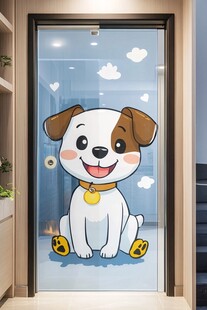 可爱的小狗玻璃贴纸