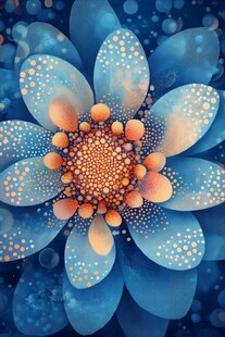 蓝色花朵的数字艺术