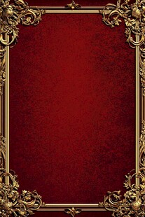 金色雕花红色背景