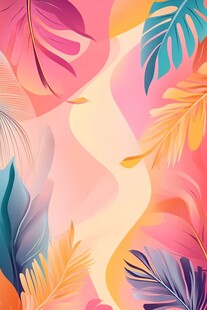 热带风情的抽象画