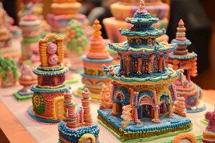 彩色糖霜建筑艺术