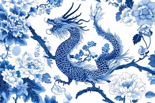 青花瓷龙纹图案