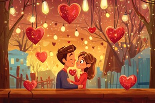 浪漫之夜 爱在空中绽放