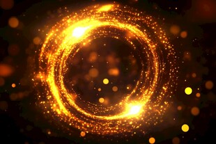 金色圆环光晕粒子背景