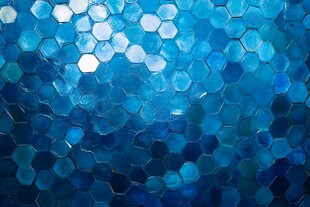 蓝色六边形抽象画