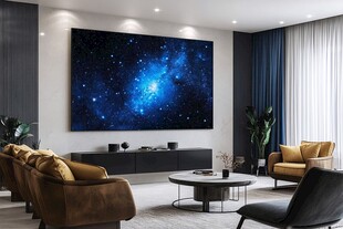 现代风格客厅 星空主题墙画