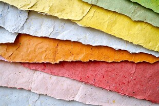 彩色手工纸张的纹理