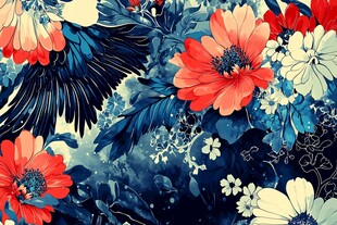 花卉与翅膀的共生之美