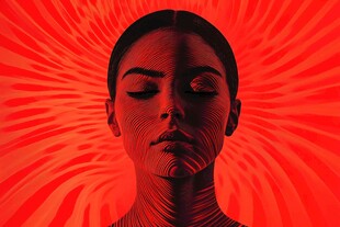 红色人脸抽象艺术