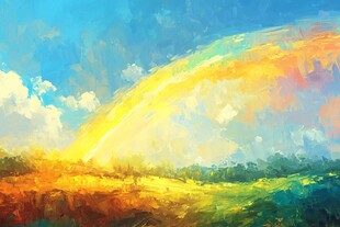 彩虹之上的天空