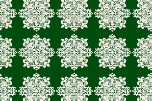 绿色背景白色花纹图案
