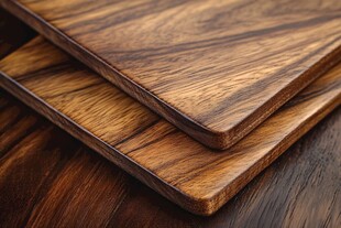 木纹砧板的特写