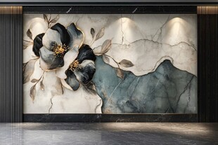 大理石花卉壁画