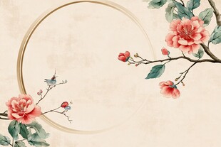 中国风花鸟画风格背景图