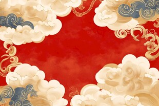 红色云彩的艺术