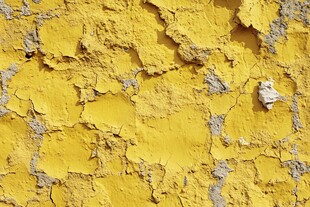 黄色油漆剥落的墙面