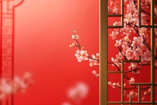 春日里 红墙金窗映桃花