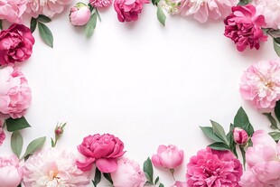 浪漫的粉色花卉框架