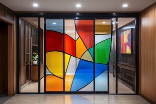彩色玻璃艺术门