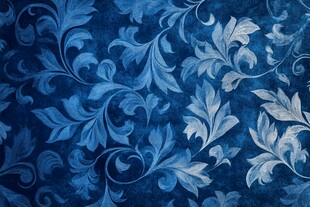 蓝色花卉图案纹理背景