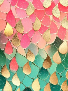 金色泪滴渐变马赛克