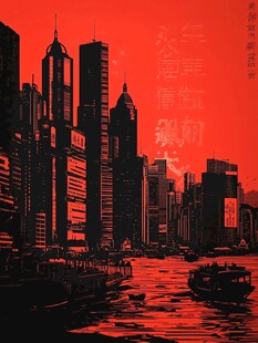 都市夜景的红色浪潮