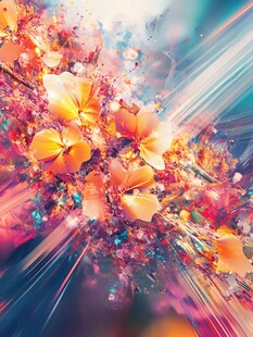 抽象花卉爆炸